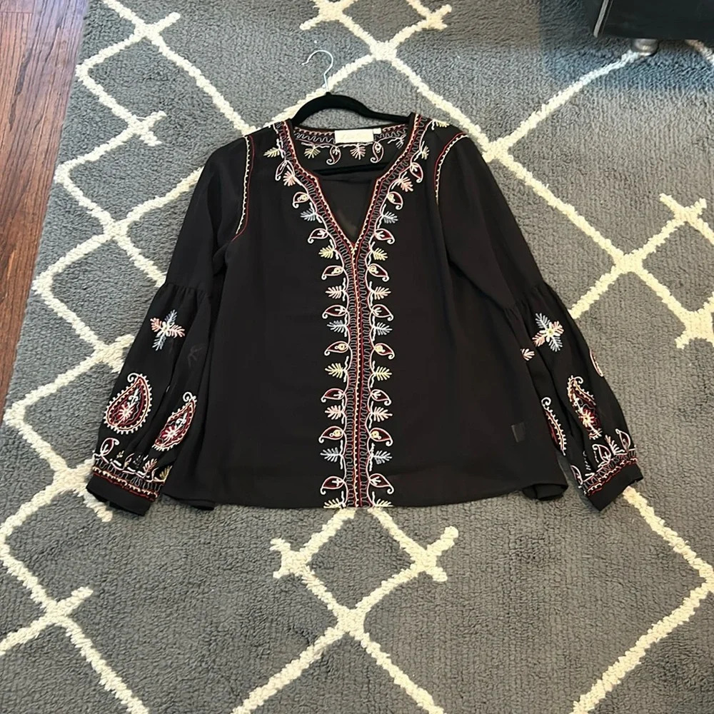 Sheer Embroidered Blouse